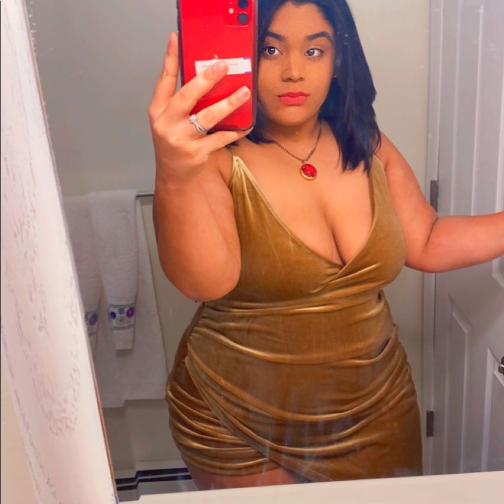 Gold Strap dress & open back